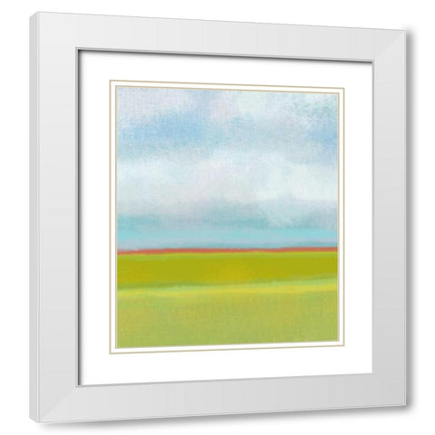 Meadow 1 White Modern Wood Framed Art Print with Double Matting by Weiss, Jan