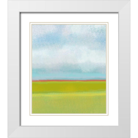 Meadow 1 White Modern Wood Framed Art Print with Double Matting by Weiss, Jan