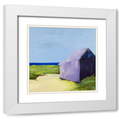 Blue Day White Modern Wood Framed Art Print with Double Matting by Wakefield, Martha