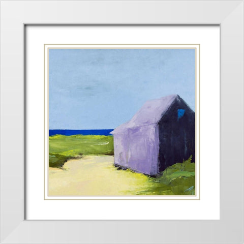 Blue Day White Modern Wood Framed Art Print with Double Matting by Wakefield, Martha