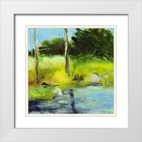 Reflections Can Whisper White Modern Wood Framed Art Print with Double Matting by Wakefield, Martha