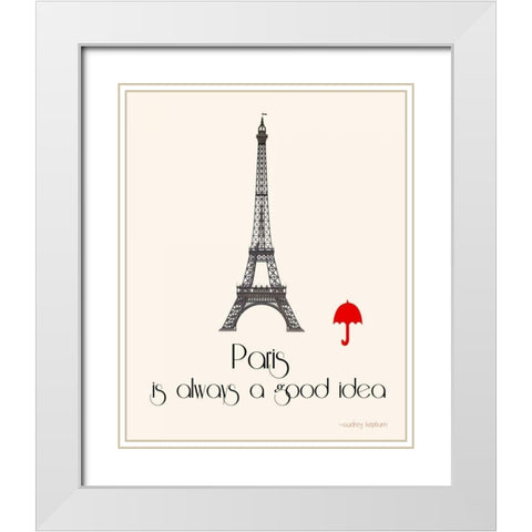 Paris White Modern Wood Framed Art Print with Double Matting by Weiss, Jan