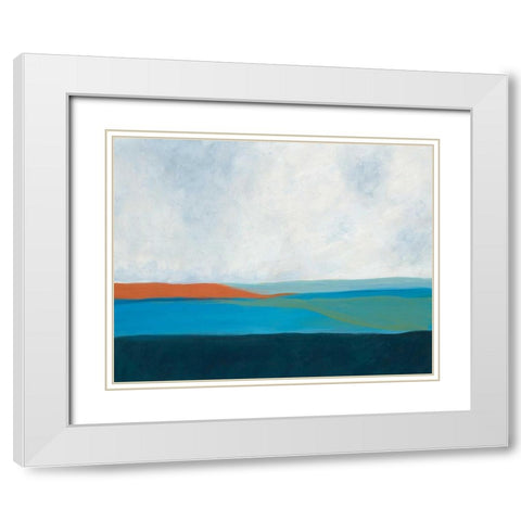 Layered Earth 2 White Modern Wood Framed Art Print with Double Matting by Weiss, Jan