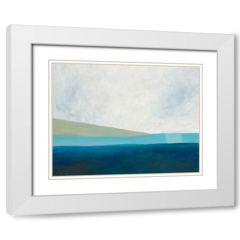 Layered Earth 3 White Modern Wood Framed Art Print with Double Matting by Weiss, Jan