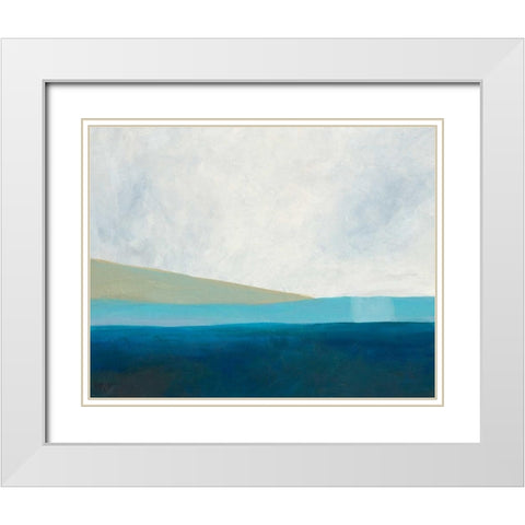 Layered Earth 3 White Modern Wood Framed Art Print with Double Matting by Weiss, Jan