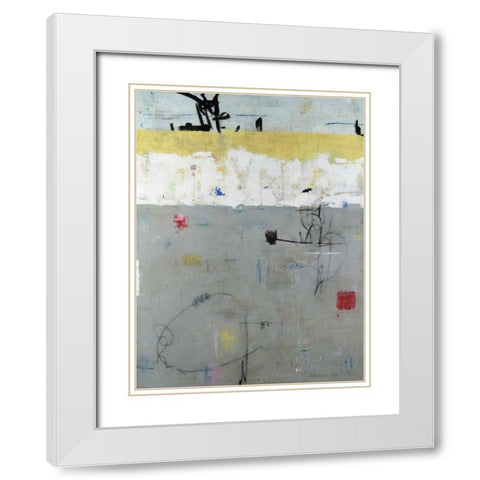 Borderline White Modern Wood Framed Art Print with Double Matting by Weaverling, Julie