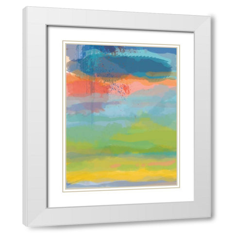 Coral Sky White Modern Wood Framed Art Print with Double Matting by Weiss, Jan