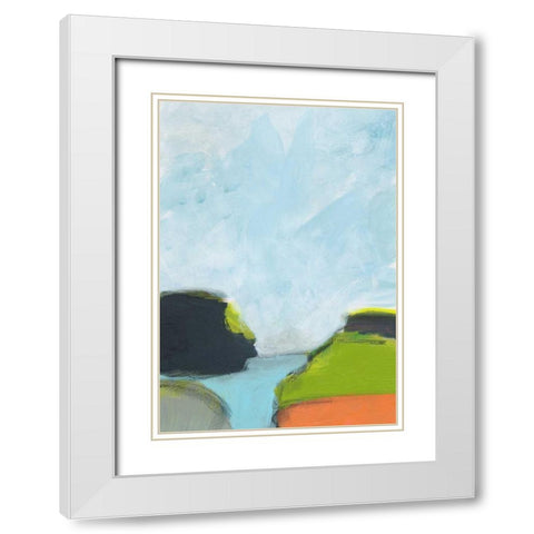 Landscape No. 87 White Modern Wood Framed Art Print with Double Matting by Weiss, Jan