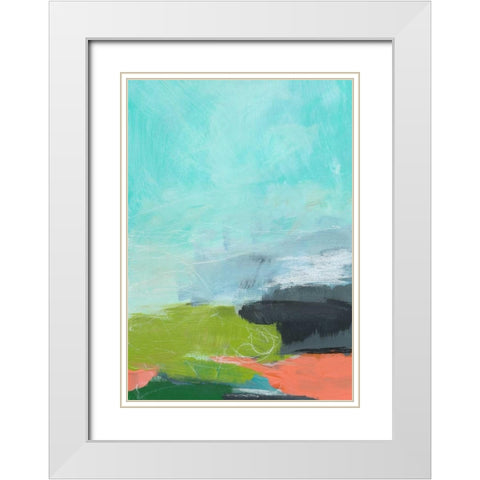 Landscape No. 95 White Modern Wood Framed Art Print with Double Matting by Weiss, Jan