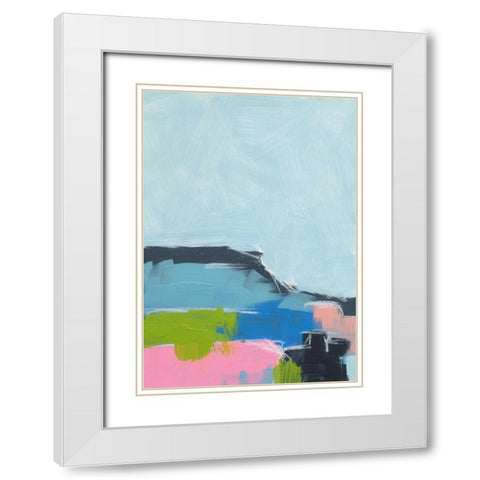 Landscape No. 100 White Modern Wood Framed Art Print with Double Matting by Weiss, Jan