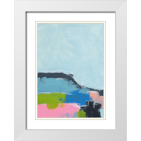 Landscape No. 100 White Modern Wood Framed Art Print with Double Matting by Weiss, Jan
