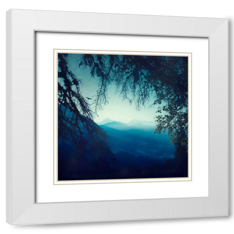 Blue Morning White Modern Wood Framed Art Print with Double Matting by Wuestenhagen, Dirk