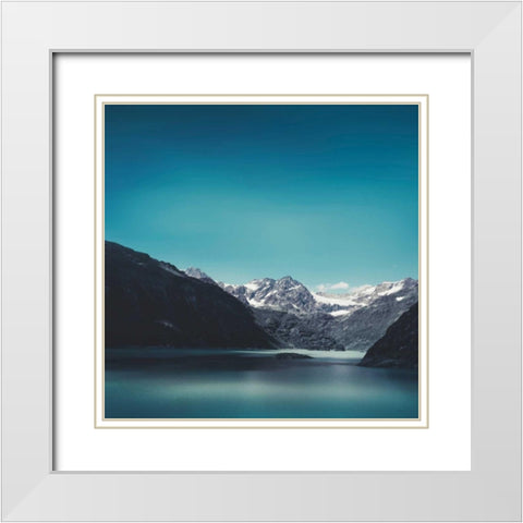 Turquoise Mountain Lake White Modern Wood Framed Art Print with Double Matting by Wuestenhagen, Dirk