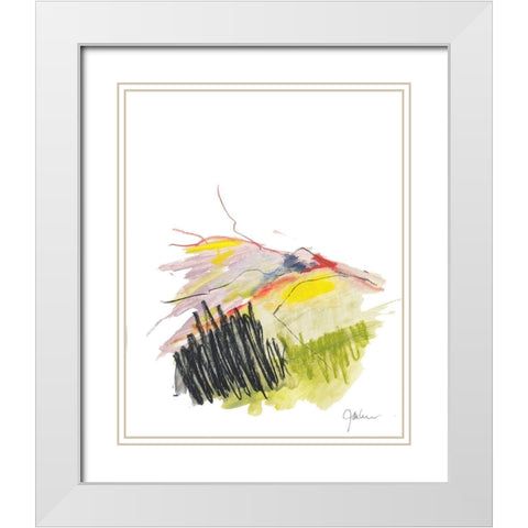 Abstract Landscape No. 12 White Modern Wood Framed Art Print with Double Matting by Weiss, Jan