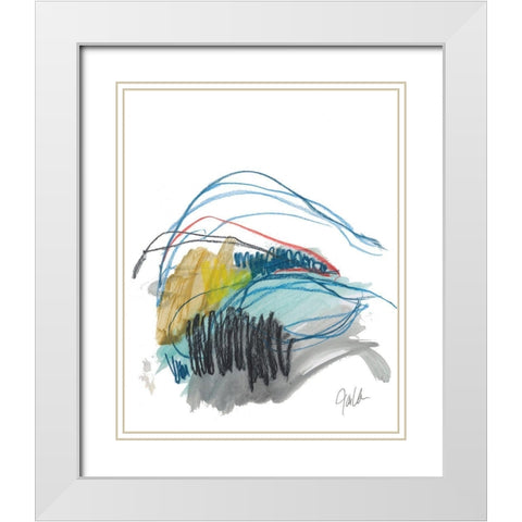 Abstract Landscape No. 19 White Modern Wood Framed Art Print with Double Matting by Weiss, Jan