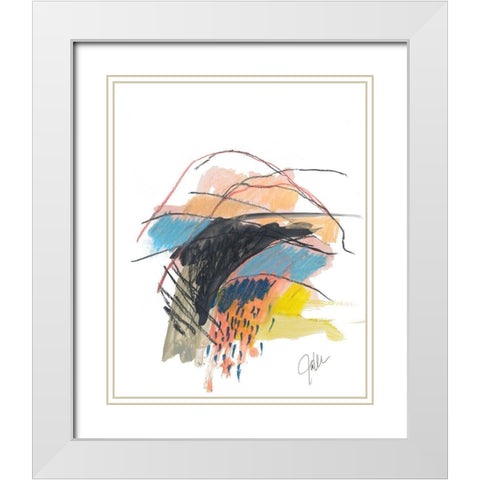 Abstract Landscape No. 29 White Modern Wood Framed Art Print with Double Matting by Weiss, Jan