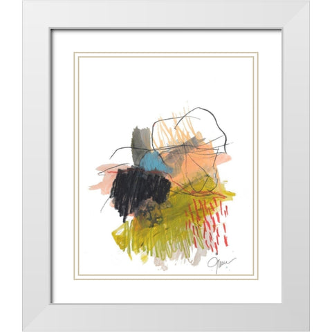 Abstract Landscape No. 30 White Modern Wood Framed Art Print with Double Matting by Weiss, Jan
