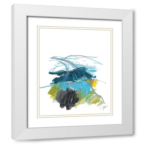 Abstract Landscape No. 33 White Modern Wood Framed Art Print with Double Matting by Weiss, Jan