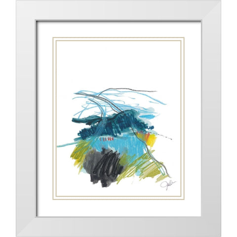 Abstract Landscape No. 33 White Modern Wood Framed Art Print with Double Matting by Weiss, Jan