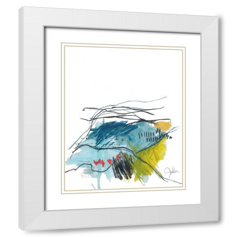 Abstract Landscape No. 35 White Modern Wood Framed Art Print with Double Matting by Weiss, Jan