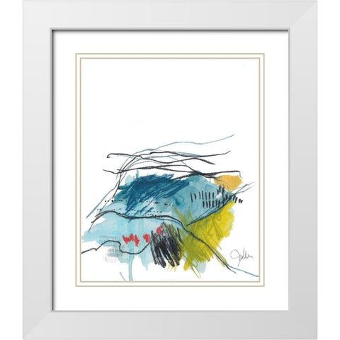 Abstract Landscape No. 35 White Modern Wood Framed Art Print with Double Matting by Weiss, Jan