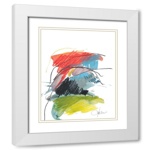 Abstract Landscape No. 40 White Modern Wood Framed Art Print with Double Matting by Weiss, Jan