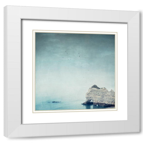 Falaise dÃ¢â‚¬â„¢Amont White Modern Wood Framed Art Print with Double Matting by Wuestenhagen, Dirk