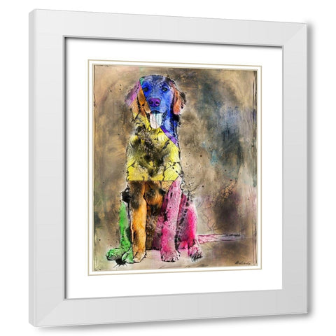 Happy No. 1 White Modern Wood Framed Art Print with Double Matting by Wiley, Marta