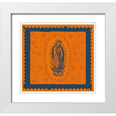 Orange and Blue Mary White Modern Wood Framed Art Print with Double Matting by Wiley, Marta