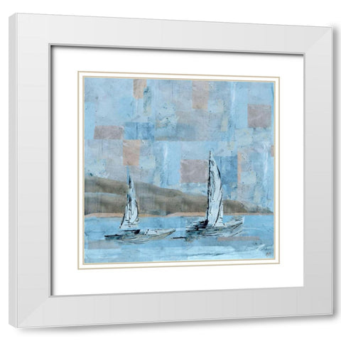 Sailboat No. 2 White Modern Wood Framed Art Print with Double Matting by Wiley, Marta