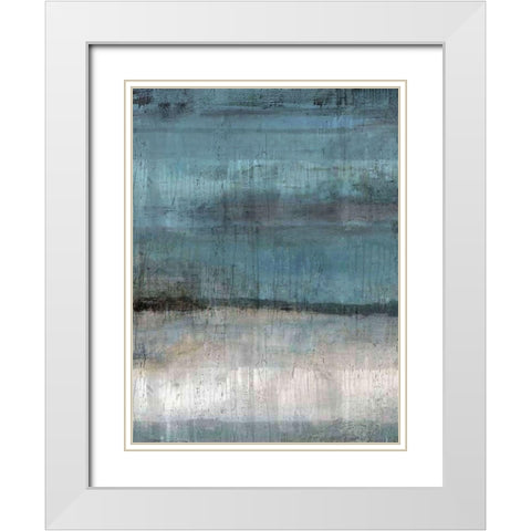 Study in Light Blue White Modern Wood Framed Art Print with Double Matting by Wiley, Marta