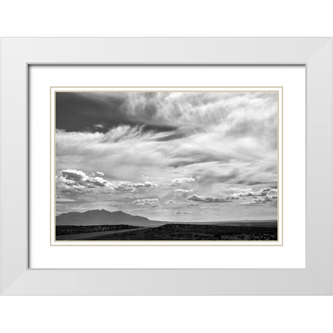 Utah Skies White Modern Wood Framed Art Print with Double Matting by White, Lynda