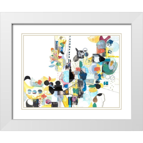 Papers No. 20 White Modern Wood Framed Art Print with Double Matting by Wheeler, Erin McClusky
