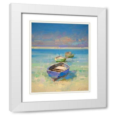 Caribbean Beach White Modern Wood Framed Art Print with Double Matting by Yeremyan, Vahe