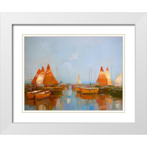 Gateway Harbor Park White Modern Wood Framed Art Print with Double Matting by Yeremyan, Vahe