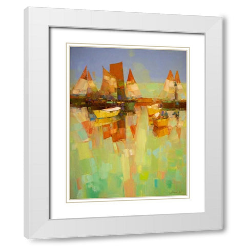Harbor White Modern Wood Framed Art Print with Double Matting by Yeremyan, Vahe