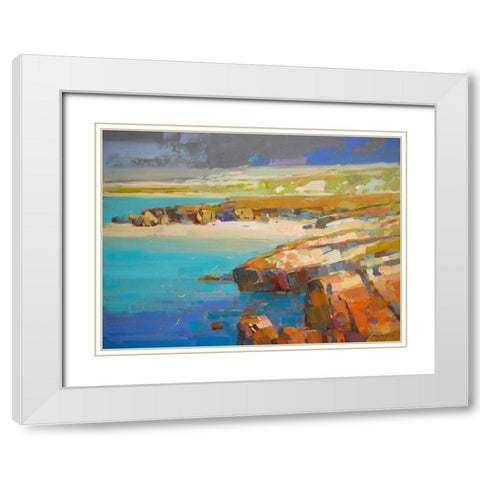 Ocean Side White Modern Wood Framed Art Print with Double Matting by Yeremyan, Vahe