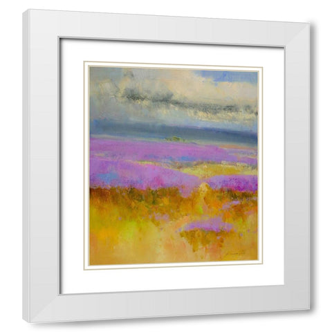 Field of Lavenders 1 White Modern Wood Framed Art Print with Double Matting by Yeremyan, Vahe