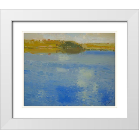 Lakeside White Modern Wood Framed Art Print with Double Matting by Yeremyan, Vahe