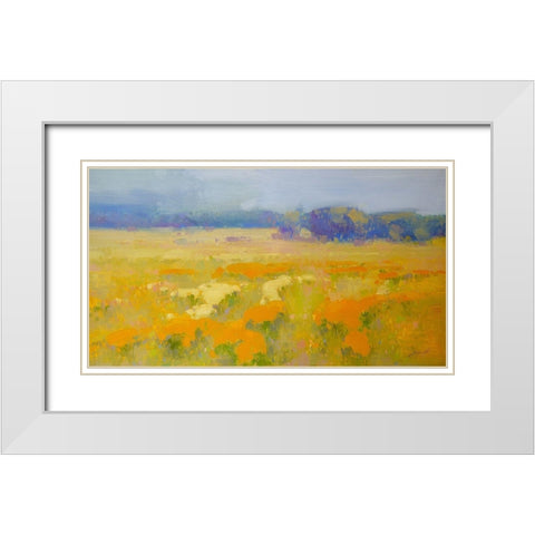 Meadow 1 White Modern Wood Framed Art Print with Double Matting by Yeremyan, Vahe