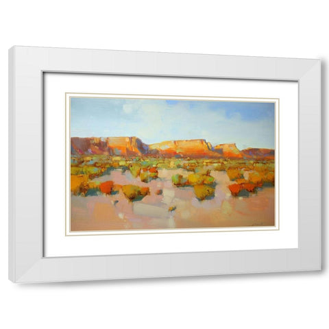 Canyon View White Modern Wood Framed Art Print with Double Matting by Yeremyan, Vahe
