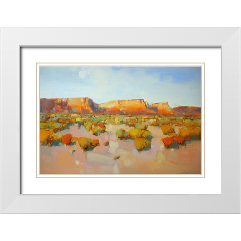 Canyon View White Modern Wood Framed Art Print with Double Matting by Yeremyan, Vahe