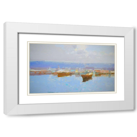 Harbor White Modern Wood Framed Art Print with Double Matting by Yeremyan, Vahe