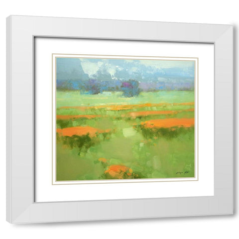 Meadow White Modern Wood Framed Art Print with Double Matting by Yeremyan, Vahe