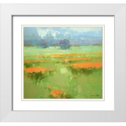 Meadow White Modern Wood Framed Art Print with Double Matting by Yeremyan, Vahe