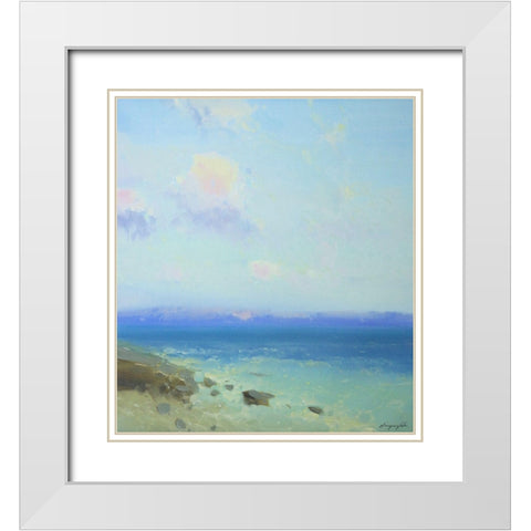 Ocean Side 2 White Modern Wood Framed Art Print with Double Matting by Yeremyan, Vahe