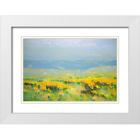 Yellow Valley White Modern Wood Framed Art Print with Double Matting by Yeremyan, Vahe