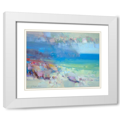 Ocean Side White Modern Wood Framed Art Print with Double Matting by Yeremyan, Vahe