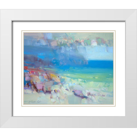 Ocean Side White Modern Wood Framed Art Print with Double Matting by Yeremyan, Vahe