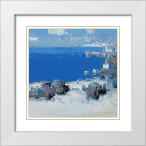 Bay Cliffs White Modern Wood Framed Art Print with Double Matting by Yeremyan, Vahe